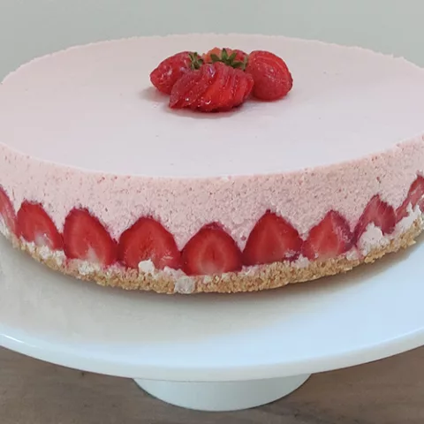 Aardbeien kwarktaart